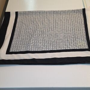 Michael Kors Rectangular Logo Scarf Black White Monogram Oblong Lightweight Wrap